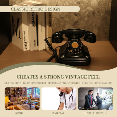 Carregamento de Audio de Casamento Livro de convidados Preto Vintage Telefone gravador de voz para manter memórias