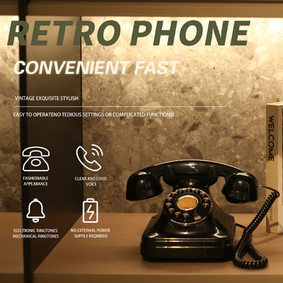Carregamento de Audio de Casamento Livro de convidados Preto Vintage Telefone gravador de voz para manter memórias
