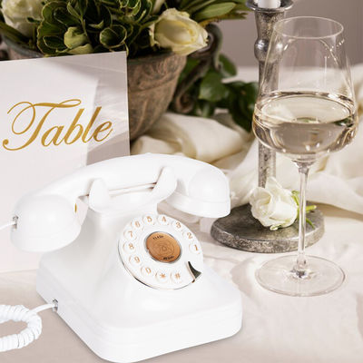 Estilo de casamento livro de convidados telefone recarregável de energia gravador de telefone vintage para casamento