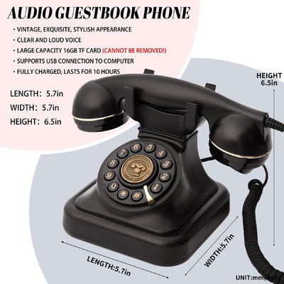 Livro de hóspedes de telefone branco com acessórios incluídos