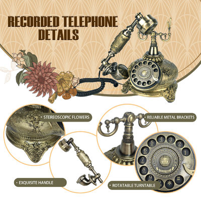 Livro de hóspedes de bronze telefone de antiguidade áudio livro de hóspedes telefone para confissão