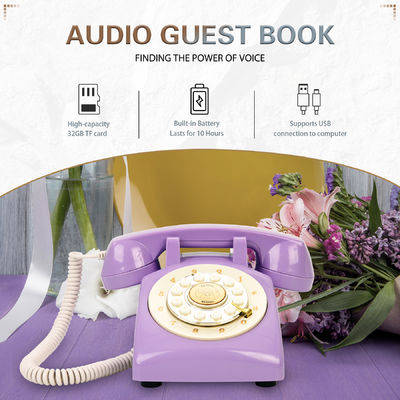 Vintage Audio Guest Book Telefone Único 10 Horas Recorder de mensagens de mensagem de voz