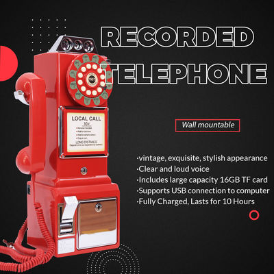 Livro de convidados de telefone de plástico Operação simples Livro de convidados de telefone de áudio para eventos