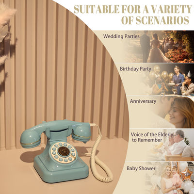 32GB Clear Sound Telephone Guest Book Casamento Azul Para Bebê Duchas Eventos