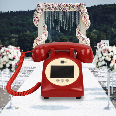Gravar Mensagens Vídeo Livro de convidados Registro de telefone de casamento vermelho para qualquer celebração