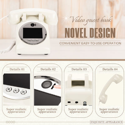 Livro de convidados de vídeo branco de plástico USB compatível com telefone Livro de convidados para chuveiros