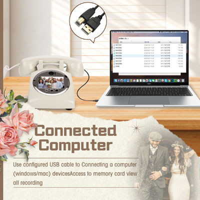 Livro de convidados de vídeo branco de plástico USB compatível com telefone Livro de convidados para chuveiros