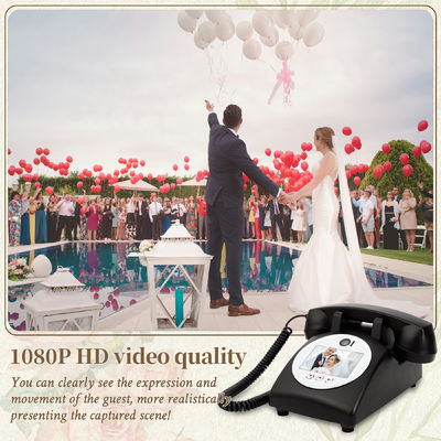 Livro de hóspedes de vídeo de 32 GB HD 1080P Livro de hóspedes de telefone com luz noturna para memórias preciosas
