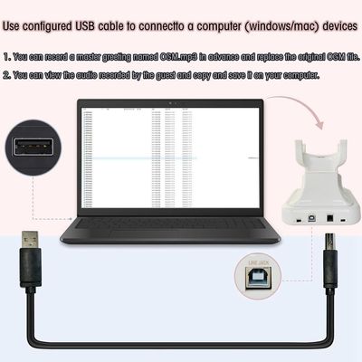 FiayaCom Telefone de Casamento com Livro de Visitas de Áudio Poderoso com Capacidade de Armazenamento Ilimitada e Bateria Recarregável