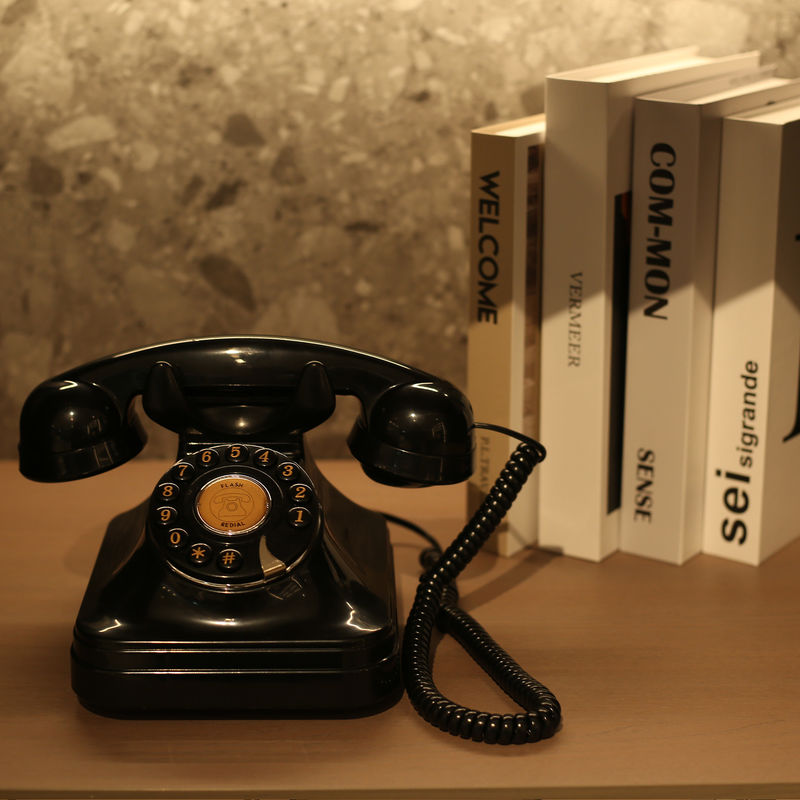 Carregamento de Audio de Casamento Livro de convidados Preto Vintage Telefone gravador de voz para manter memórias