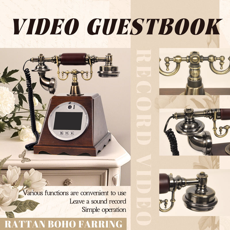 Registro de Casamento Aúdio Vídeo Customizado Livro de Convidados ABS Banquete de Plástico Festa de Benção de Convidados Registro de Entrada Livro de Voz Personalizado Mensagem